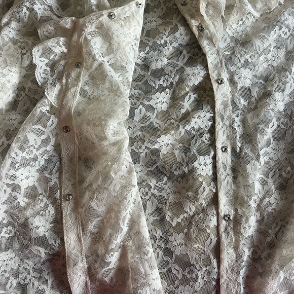 Alice Stuart Vintage Lace overlay blouse - Picture 11 of 13